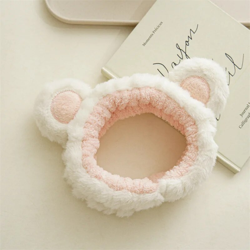 white headband with rounded ears